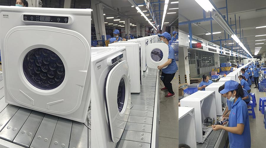 現(xiàn)場圖示！家用干衣機工廠生產(chǎn)線組成