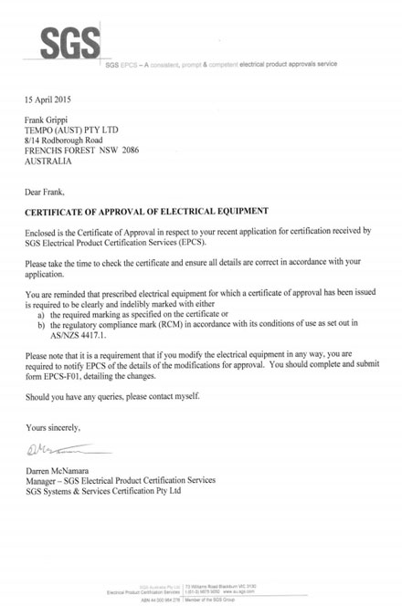 金環(huán)SAA證書 金環(huán)SAA證書